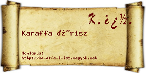 Karaffa Írisz névjegykártya